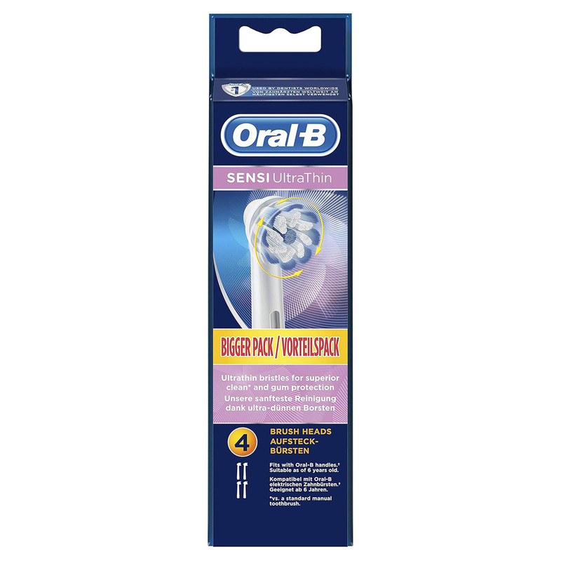 سری یدک مسواک برقی اورال-بی مدل SENSI ULTRATHIN بسته 4 عددی