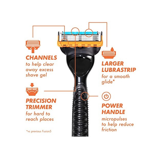 خود تراش ژیلت مدل FUSION 5 POWER به همراه ژل اصلاح ژیلت مدل MOISTURISING حجم 200 میلی لیتر