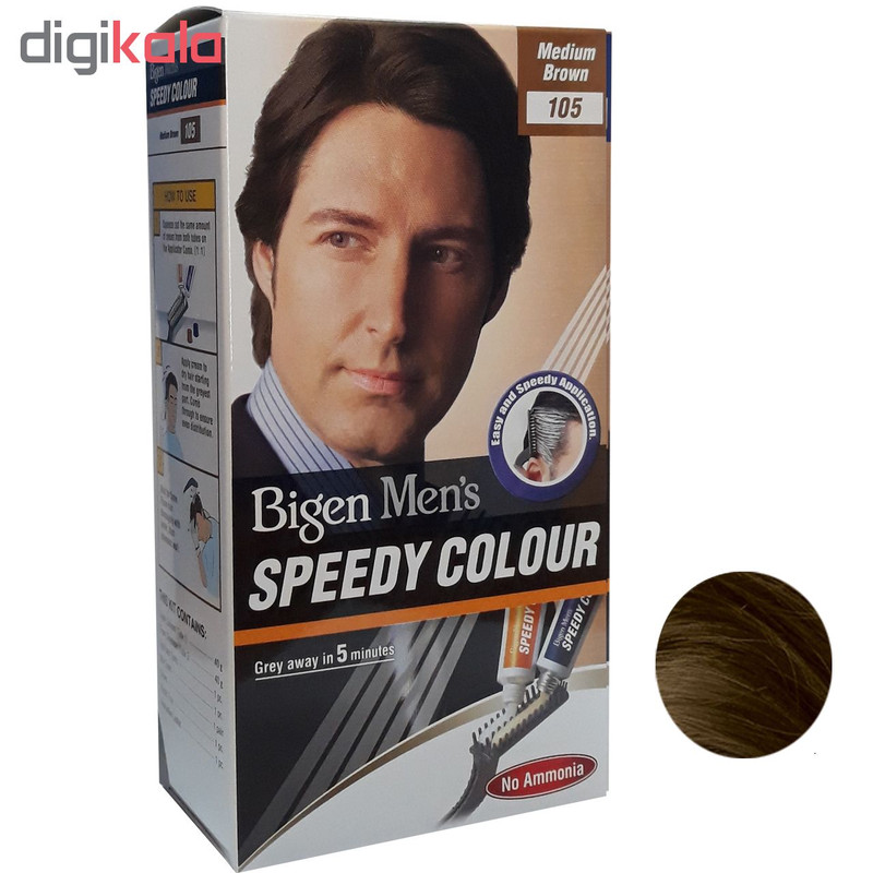 کیت رنگ مو بیگن سری Speedy Colour شماره 105 حجم 40 میلی لیتر رنگ قهواه ای متوسط