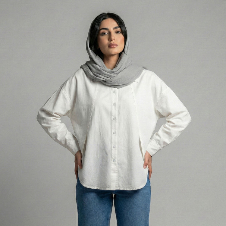 شومیز آستین بلند یقه برگردان زنانه تولیکا مدل 33113