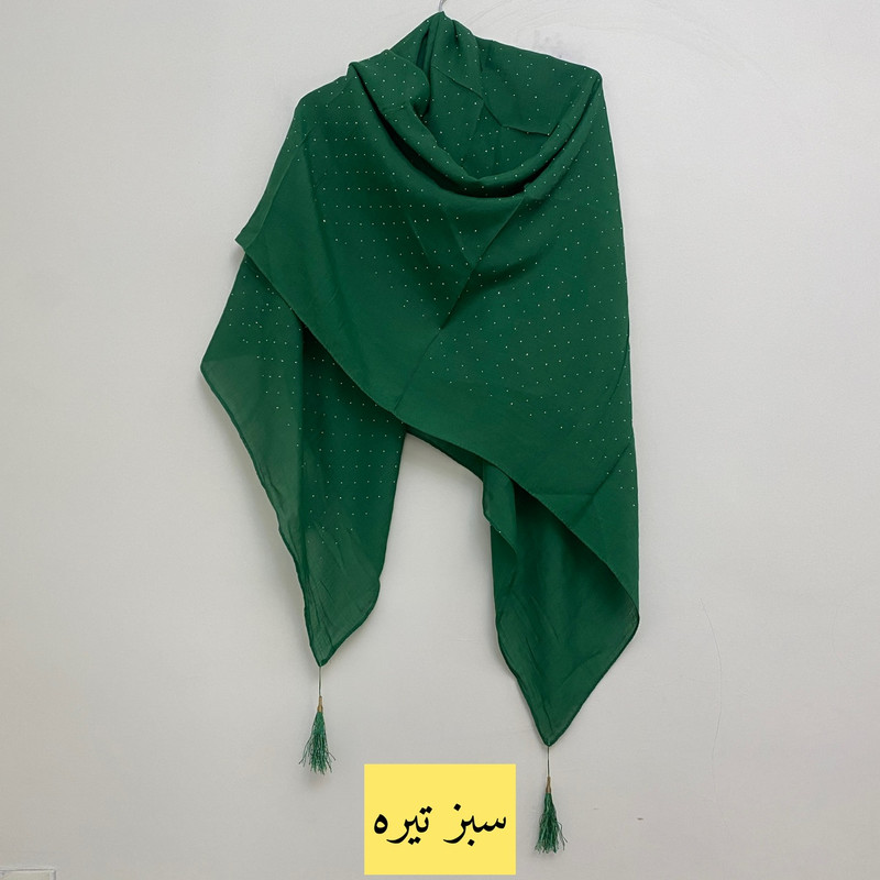روسری زنانه مدل نخی وال اسلپ نگین دار