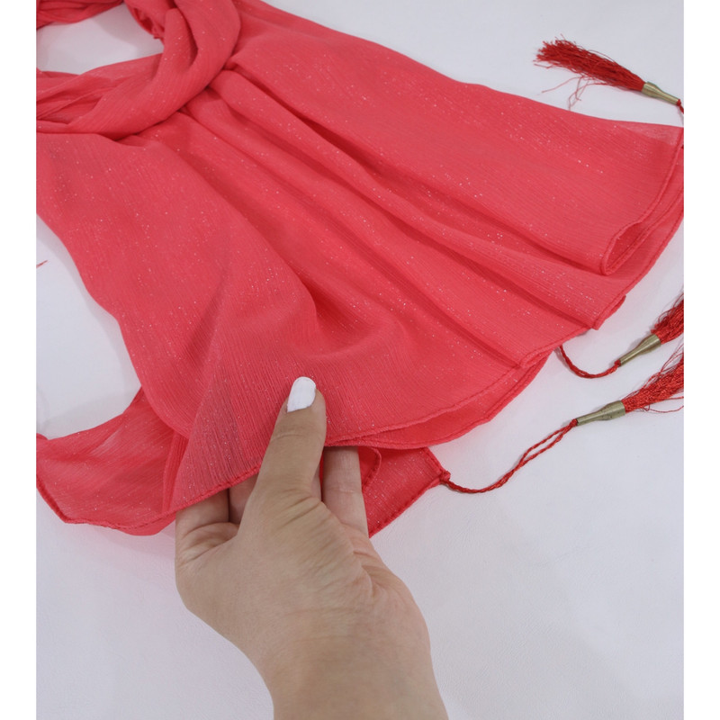 شال زنانه مدل حریر کریشه ساده کد ana-2269