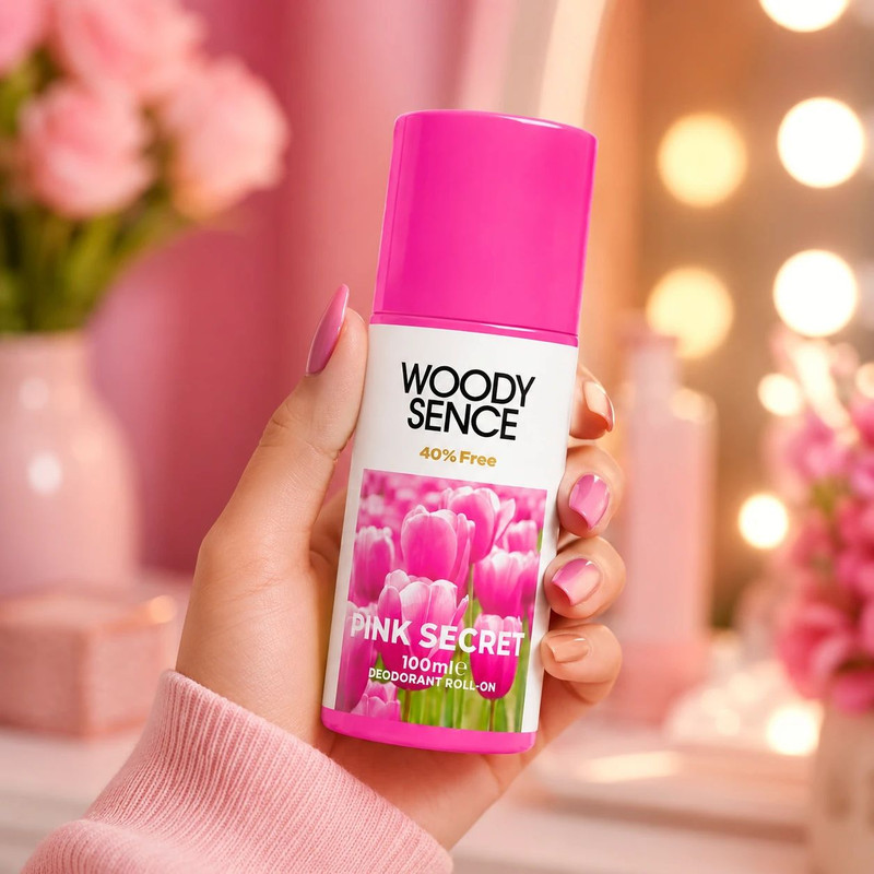 رول دئودورانت زنانه وودی سنس مدل PINK SECRET حجم 100 میلیلیتر