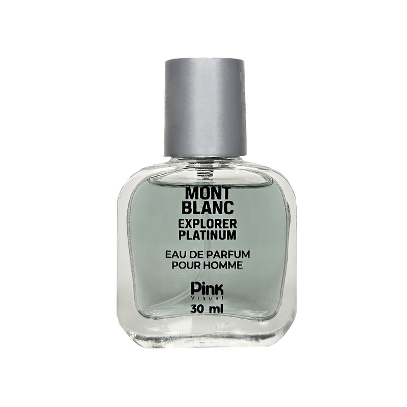 عطر جیبی مردانه پینک ویژوآل مدل Mont Blanc platinum explorer با رایحه تلخ حجم 30 میلی‌لیتر