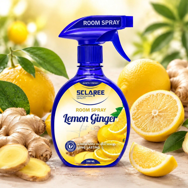 اسپری خوشبوکننده اسکلاره مدل Lemon Ginger رایحه شیرین حجم 350 میلی لیتر