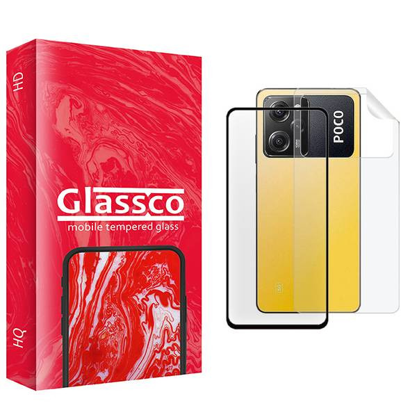 محافظ صفحه نمایش شیشه ای گلس کو مدل CGo1 مناسب برای گوشی موبایل شیائومی Poco X5 Pro  به همراه محافظ پشت گوشی