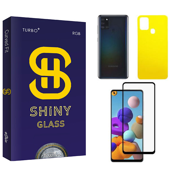 محافظ صفحه نمایش آتوچبو مدل Shiny  مناسب برای گوشی موبایل سامسونگ Galaxy A21/A21S  به همراه محافظ پشت گوشی