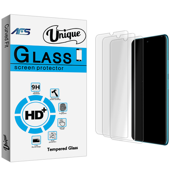 محافظ صفحه نمایش شیشه ای ای اف اس مدل Unique Glass MIX مناسب برای گوشی موبایل جی پلاس X10 بسته سه عددی