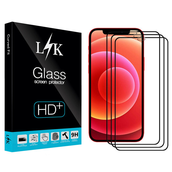 محافظ صفحه نمایش سرامیکی ال کی مدل +LITE مناسب برای گوشی موبایل اپل Iphone 12 بسته سه عددی