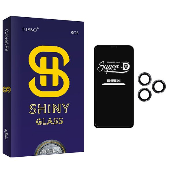 محافظ صفحه نمایش آتوچبو مدل Shiny SuperD مناسب برای گوشی موبایل اپل iPhone 11 Pro  به همراه محافظ لنز گوشی