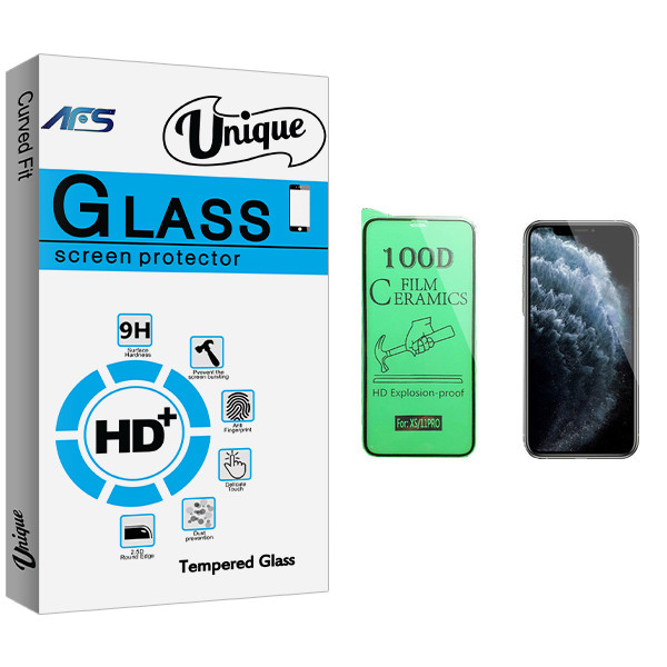 محافظ صفحه نمایش سرامیکی ای اف اس مدل Unique Glass مناسب برای گوشی موبایل اپل iPhone X