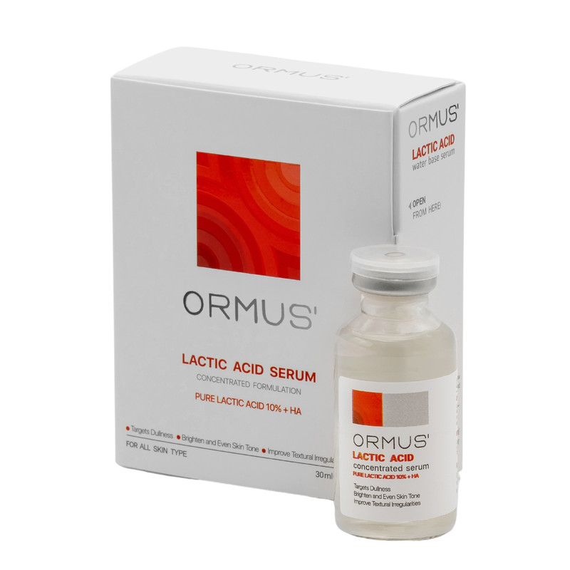 سرم پوست اورموس مدل لاکتیک اسید 10% + هیالورونیک اسید حجم 30 میلی لیتر