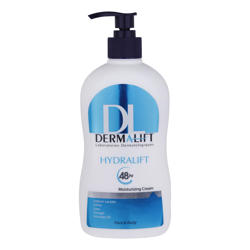 کرم مرطوب کننده دست و صورت درمالیفت مدل Hydralift مناسب پوست‌های خشک حجم 400 میلی‌لیتر