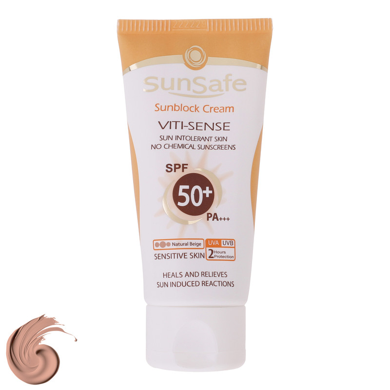 کرم ضد آفتاب رنگی سان سیف SPF 50 مدل Viti-Sense-02 ‌مناسب پوست‌های حساس حجم 50 میلی لیتر
