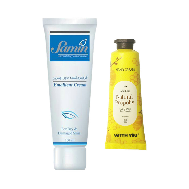 کرم نرم کننده ثمین مدل اوسرین حجم 100 میلی لیتر به همراه کرم مرطوب کننده ویت یو مدل Natrual Propolis حجم 50 میلی لیتر