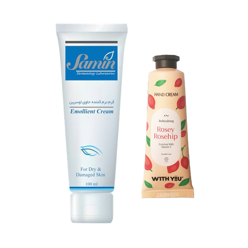 کرم نرم کننده ثمین مدل اوسرین حجم 100 میلی لیتر به همراه کرم مرطوب کننده ویت یو مدل Rosey Rosehip حجم 50 میلی لیتر