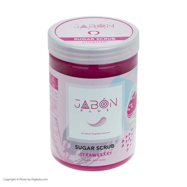 اسکراب شکری لایه بردار پوست ژبن پلاس مدل Strawberry وزن 900 گرم