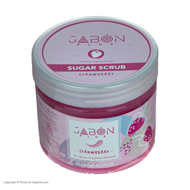 اسکراب شکری لایه بردار پوست ژبن پلاس مدل Strwberry وزن 450 گرم