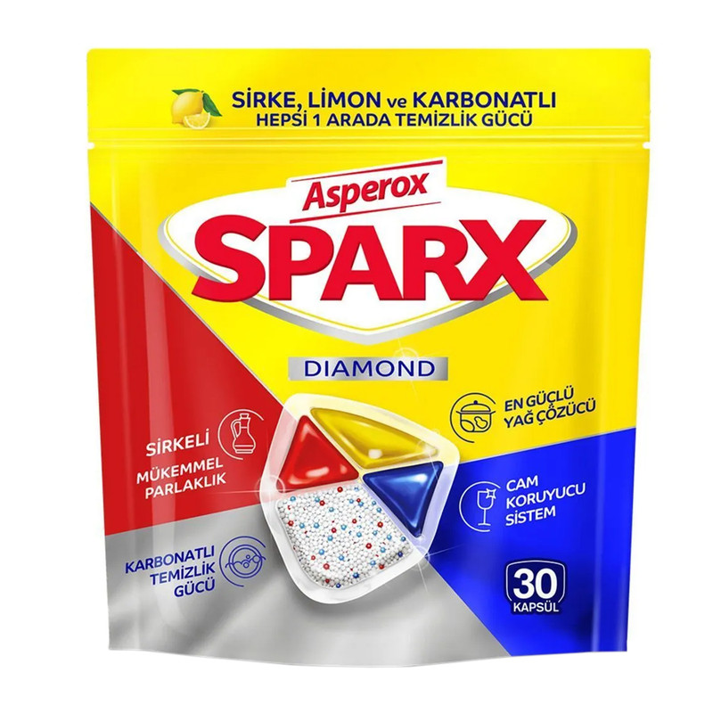 قرص ماشین ظرفشویی اسپروکس مدل Sparx Diamond بسته 30 عددی