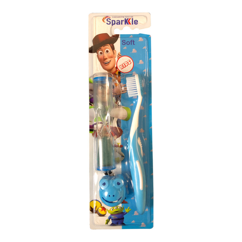 مسواک اسپارکل مدل toy S9 با برس متوسط مجموعه 3 عددی