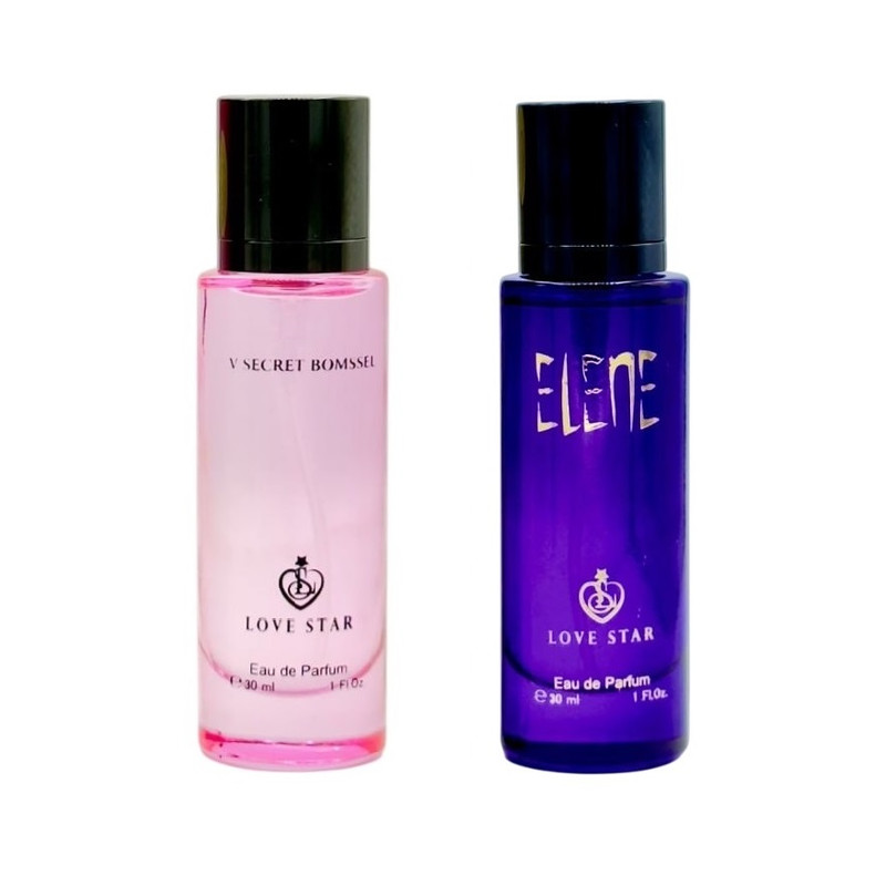 عطر جیبی زنانه لاو استار مدل بامب شل با رایحه گرم حجم 30 میلی لیتر به همراه عطر جیبی زنانه لاو استار مدل آلین با رایحه گرم حجم 30 میلیلیتر