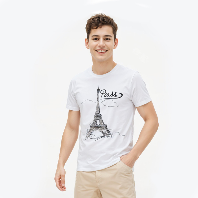 تیشرت مردانه طرح PARIS کد ZJ02