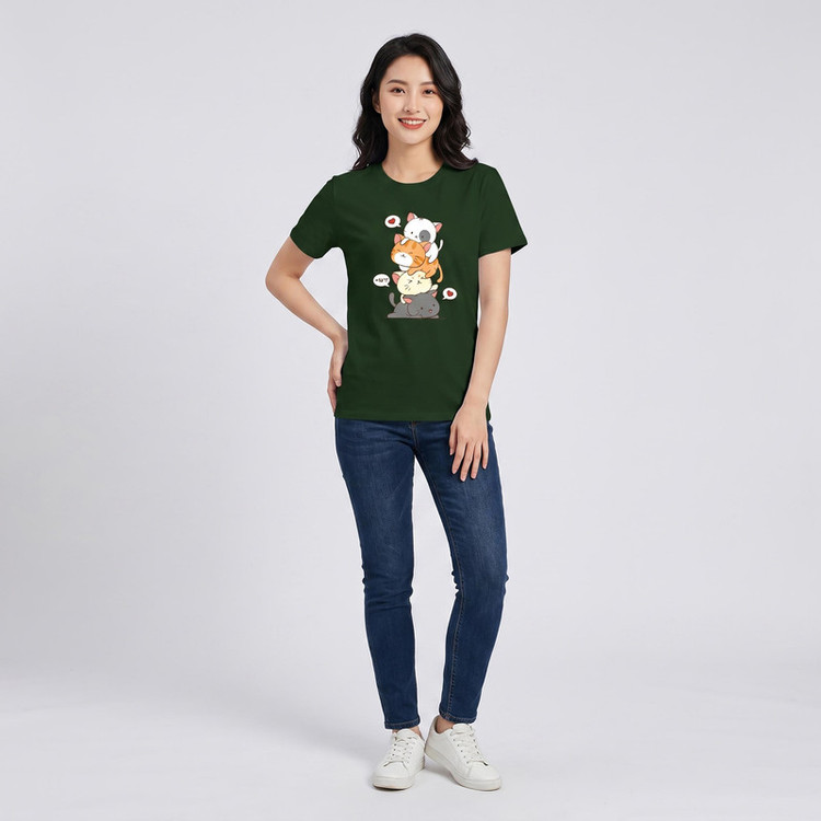 تی شرت لانگ زنانه مدل گربه های بامزه
