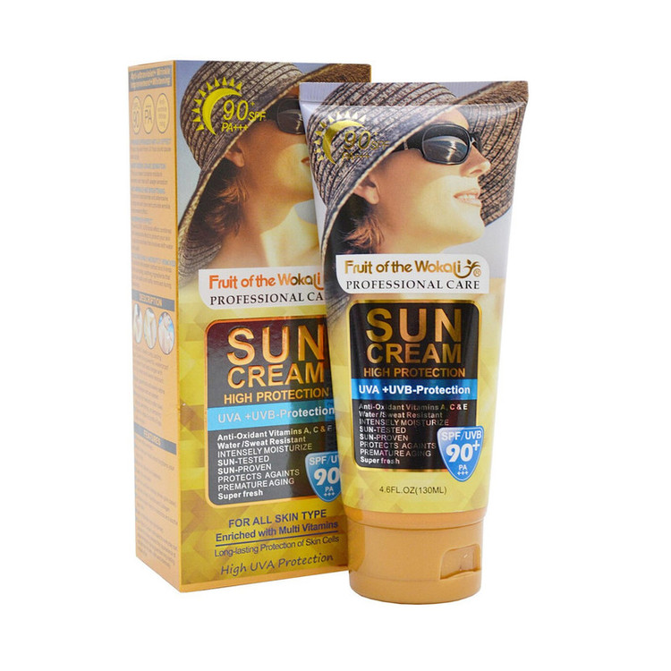 کرم ضدآفتاب بدون رنگ وکالی SPF90 مدل 01 مناسب برای انواع پوستها، حجم 130 میلیلیتر