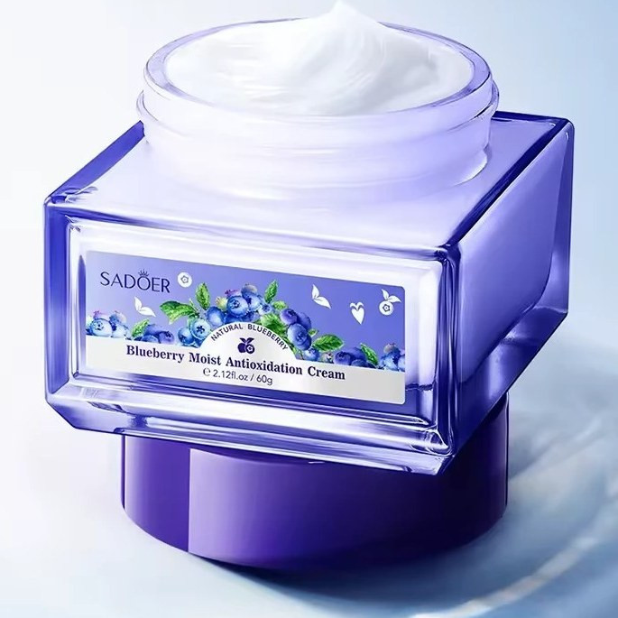 کرم مرطوبکننده صورت، دست سادور مدل بلوبری هیالورونیک اسید مناسب برای انواع پوست وزن 60 گرم