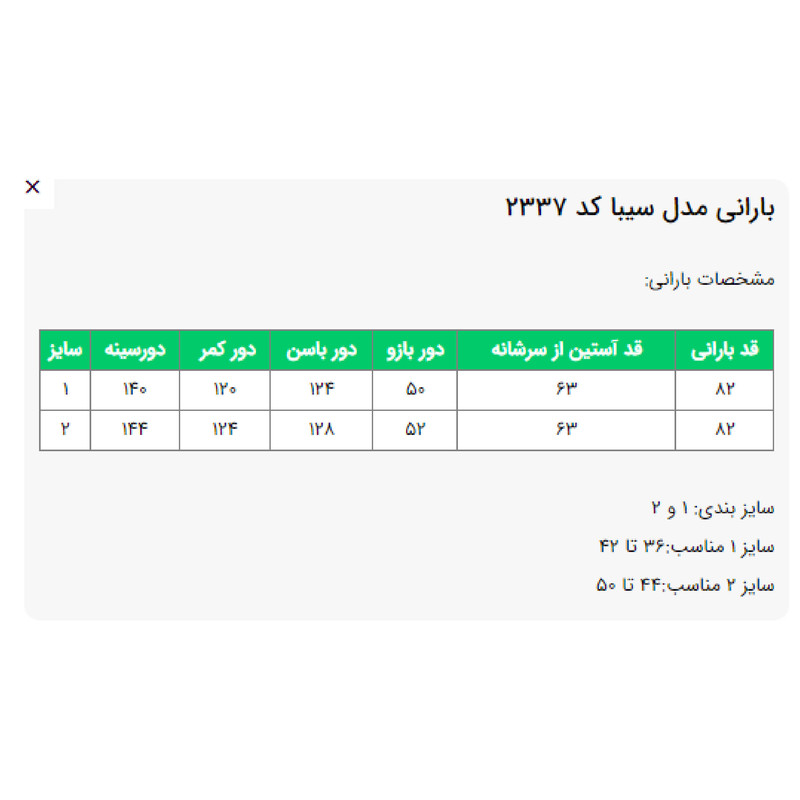 بارانی زنانه مدل سیبا کد 233728