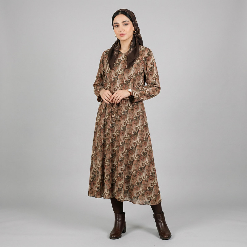 پیراهن ساحلی یقه گرد زنانه کد 220321