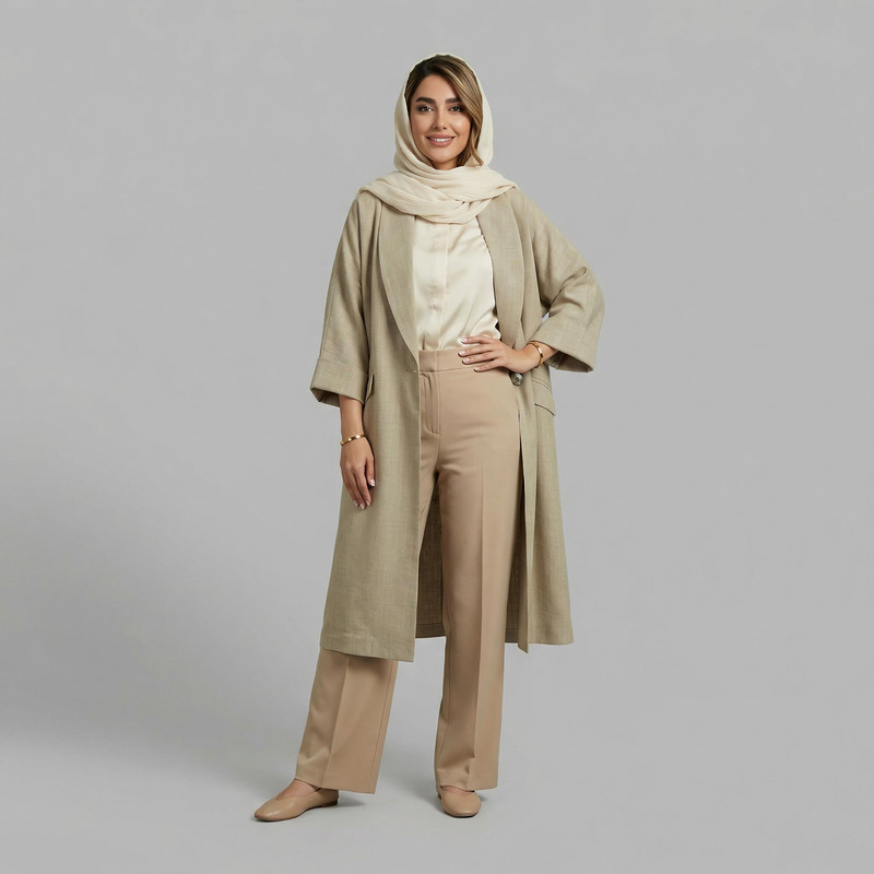 مانتو زیر زانو زنانه مدل حلیا کد 228309