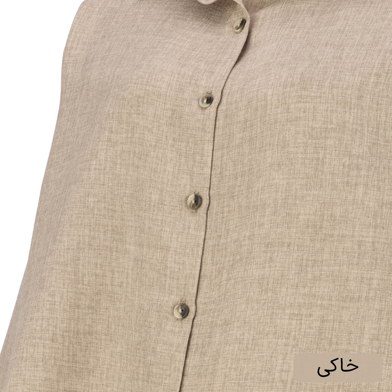 کراپ شومیز آستین بلند یقه برگردان زنانه مدل سابرینا کد 2573