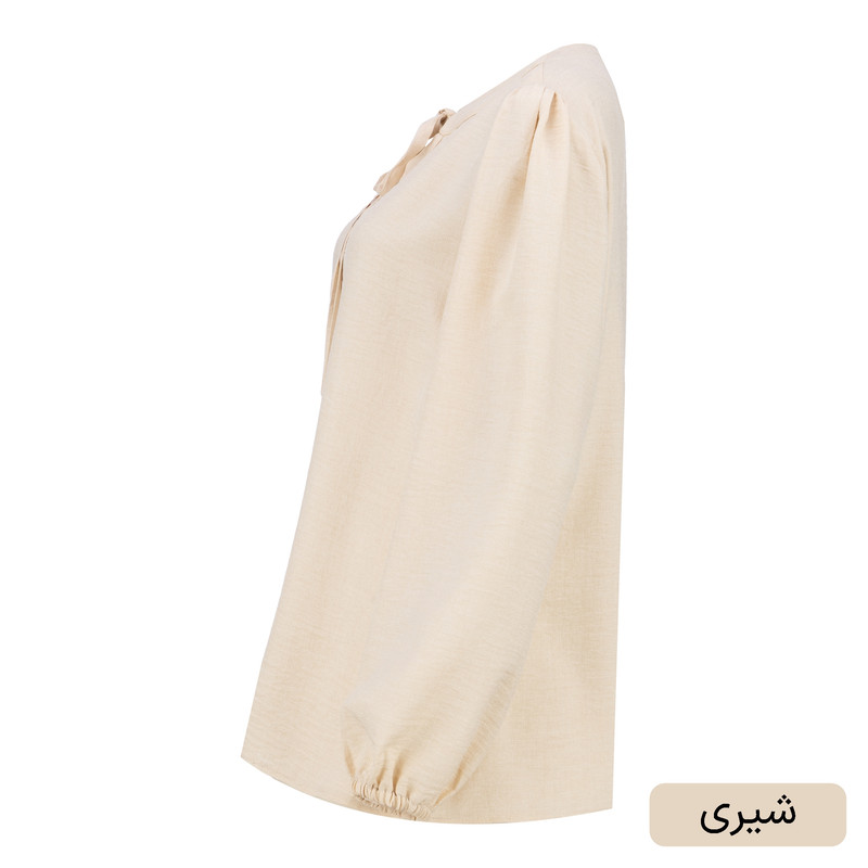 بلوز آستین بلند یقه ایستاده زنانه مدل یاشگین کد 2472