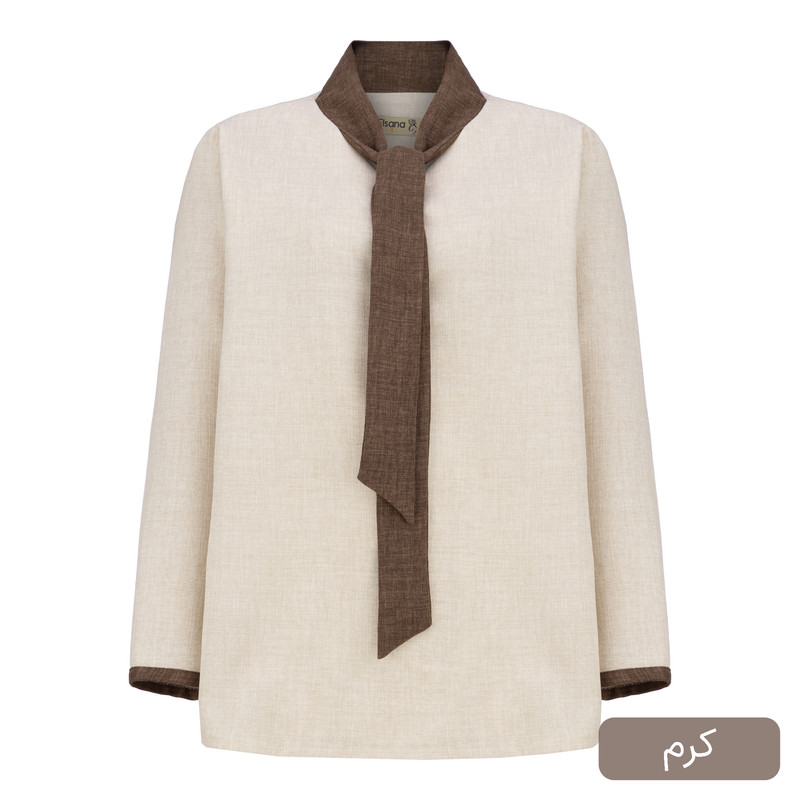 بلوز آستین بلند یقه هفت زنانه مدل کایارا کد 2512