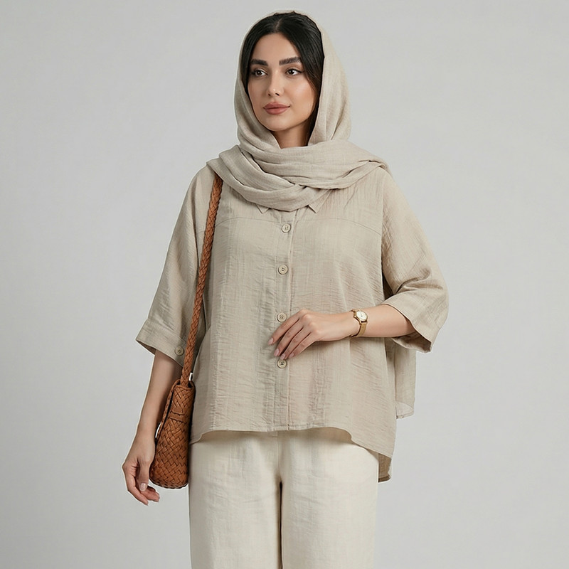 مانتو شومیزی زنانه مدل شهگل کد 222605