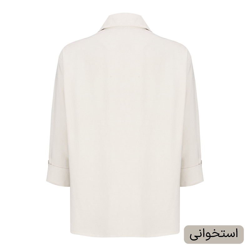 شومیز آستین بلند یقه برگردان زنانه مدل آژند کد 2592
