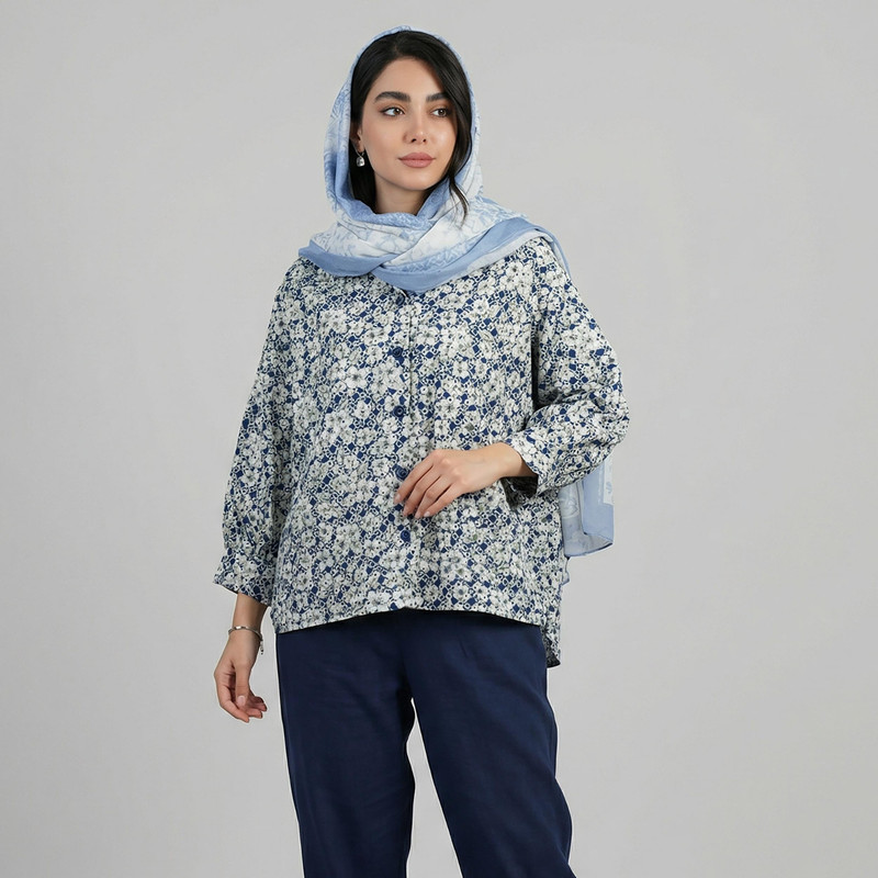 شومیز آستین بلند یقه برگردان زنانه  مدل آوانا کد 242705