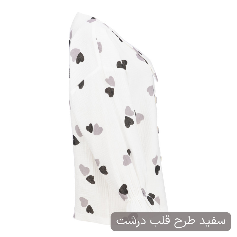 شومیز آستین بلند یقه برگردان زنانه مدل نیکین کد 244871