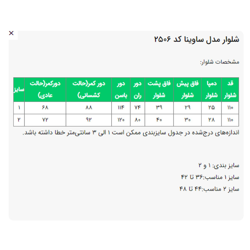 شلوار بگ زنانه مدل ساوینا کد 2506