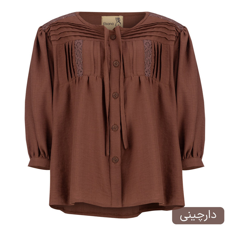 بلوز آستین بلند یقه گرد زنانه مدل آوش کد 2621