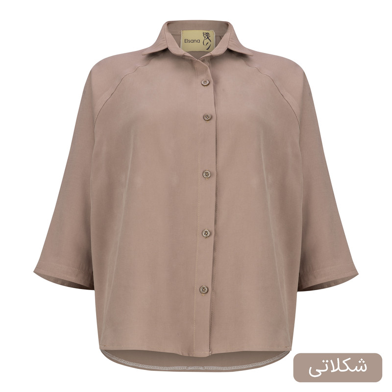 شومیز آستین بلند یقه برگردان زنانه مدل مدیسا کد 2569
