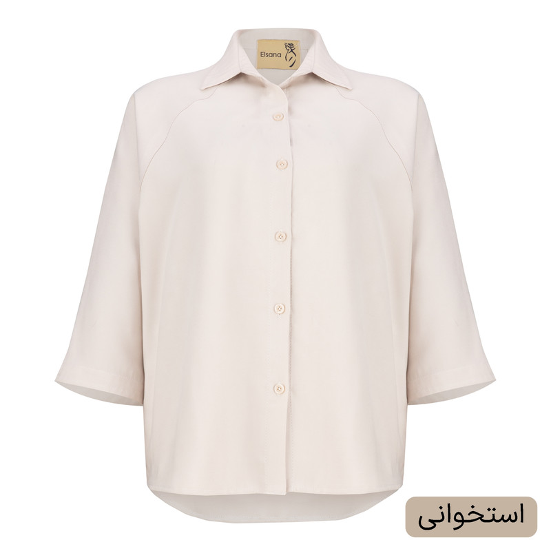 شومیز آستین بلند یقه برگردان زنانه مدل مدیسا کد 2569
