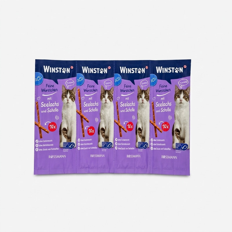 غذای تشویقی گربه وینستون مدل mit sealachs new وزن 50 گرم