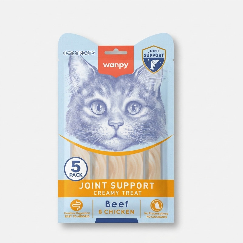 تشویقی گربه ونپی مدل Joint Support طعم مرغ و گوشت بسته 5 عددی وزن 70 گرم