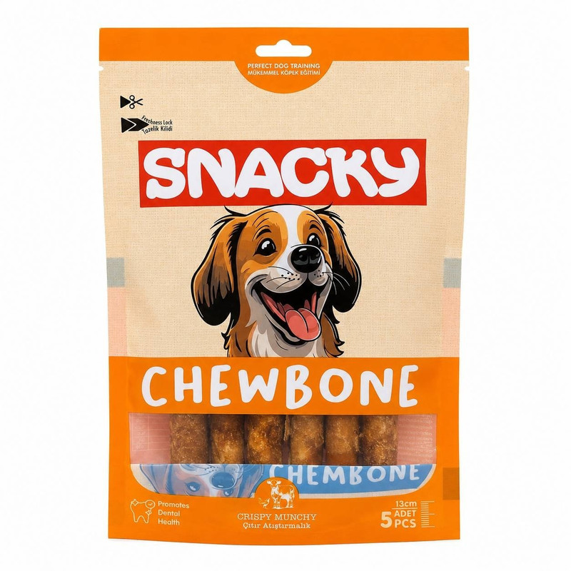 تشویقی سگ اسنکی مدل Chewbone Crispy Munchy طعم مرغ 100 گرم