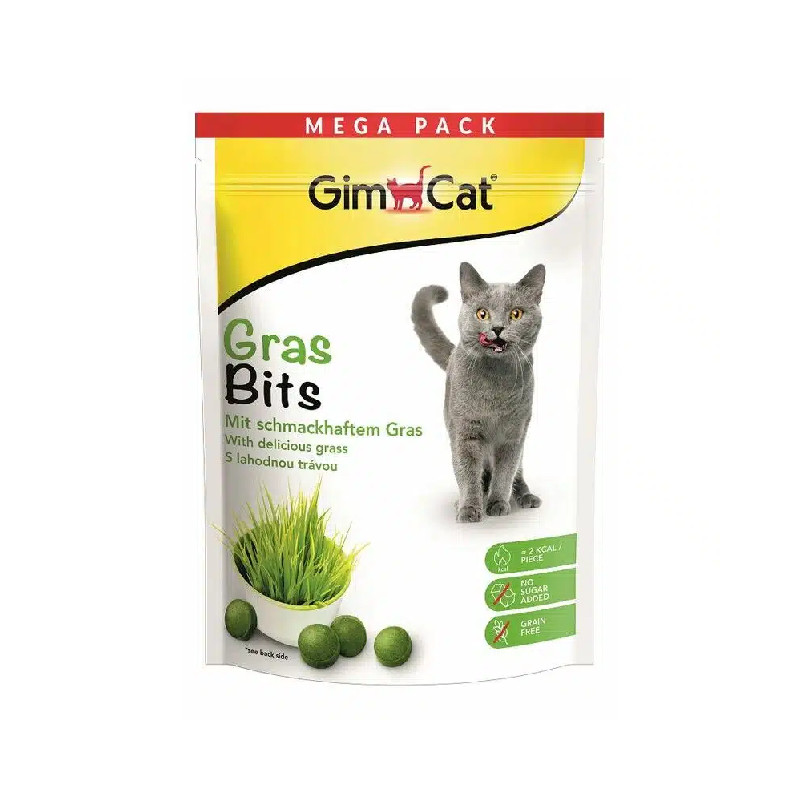 تشویقی گربه جیم کت مدل مگاپک با طعم علف گربه Mega Pack Grasbits وزن 425 گرم