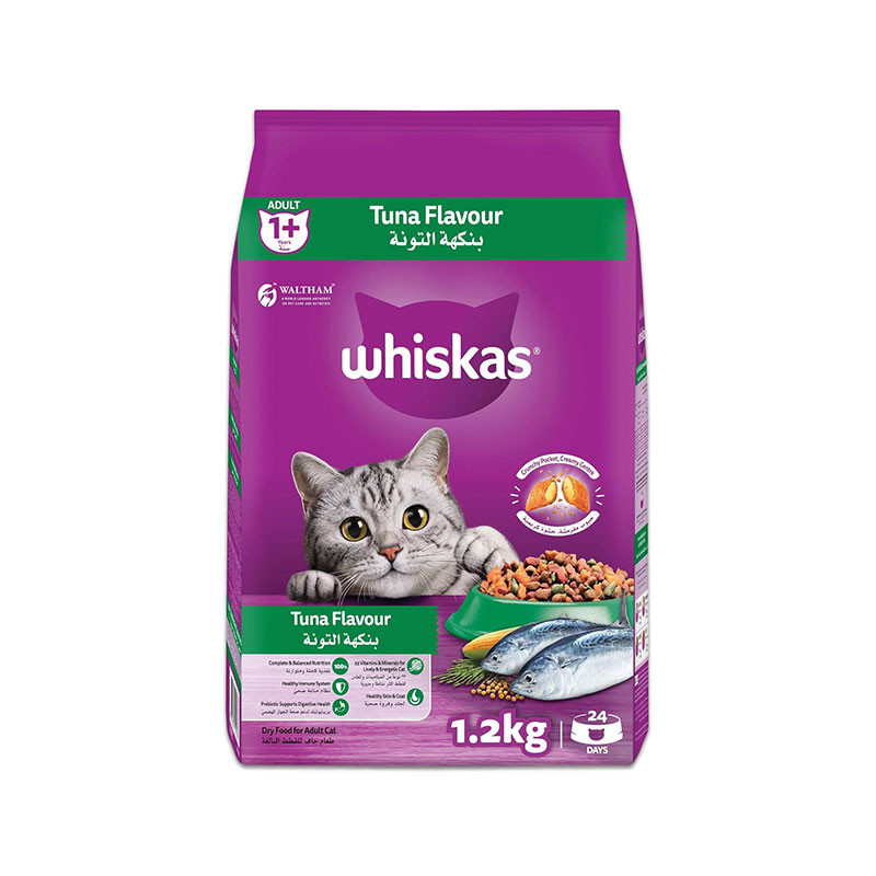 غذای خشک گربه بالغ ویسکاس مدل Dry Cat Food با طعم ماهی تن وزن 1.2 کیلوگرم