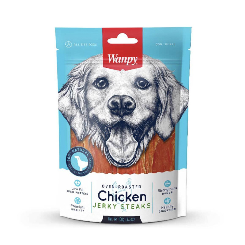 تشویقی سگ ونپی مدل Chicken Jerky Steaks طعم استیک مرغ وزن 100 گرم