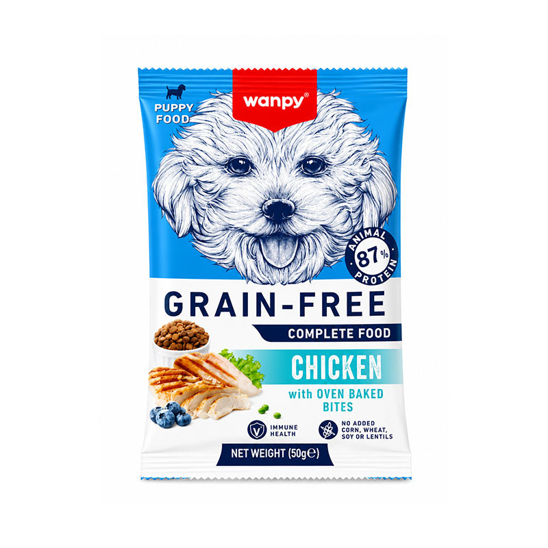 غذای خشک توله سگ ونپی مدل Complete Puppy Food Chicken با طعم مرغ وزن 50 گرم